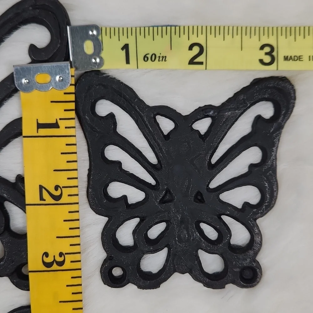 IRON Butterflies, Set of 5 Trivets, Vintage 70s Taiwanese